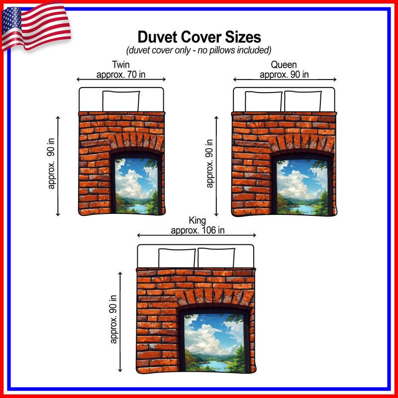 Window Brick Wall Duvet Covers, Twin