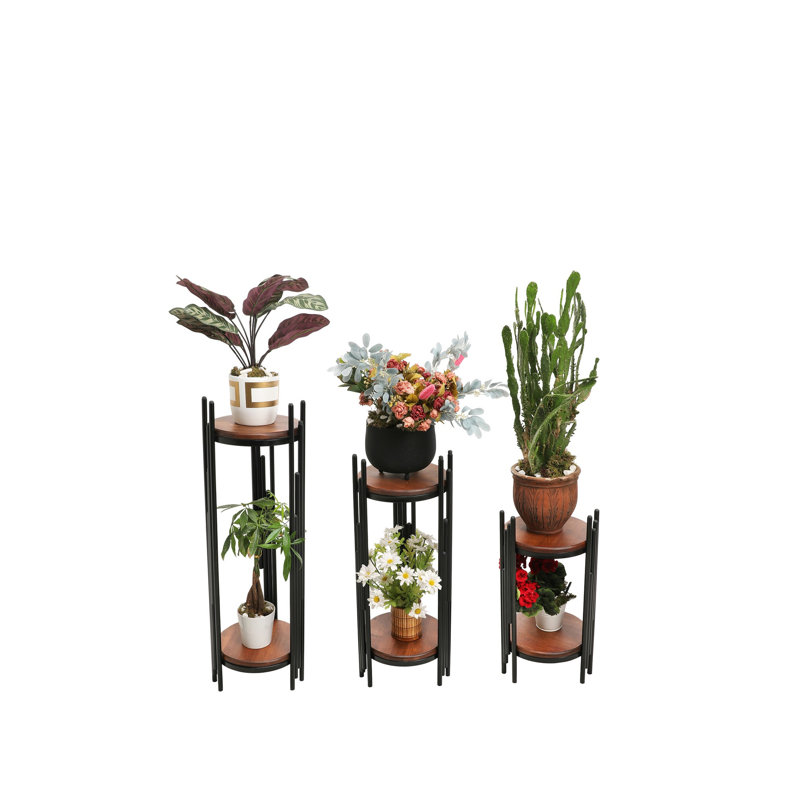 Tables gigognes en bois massif avec rangement Brothwells, Noir