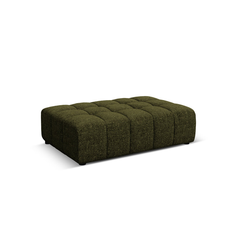 Chicago 102cm Wide Tufted Rectangle Solid Colour Pouffe Ottoman, Green