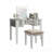Transitional Style 1pc Vanity Stool Set Core Design Storage Drawers Central Mirror Padded Stool White Finish Bedroom Furniture-1531354639