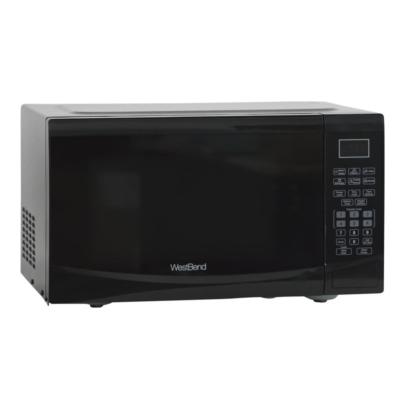 West Bend Compact Black 900-Watt Microwave Oven with LED Light