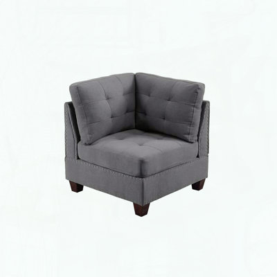 Tufted Corner Wedge Sofa with Nailhead Trim