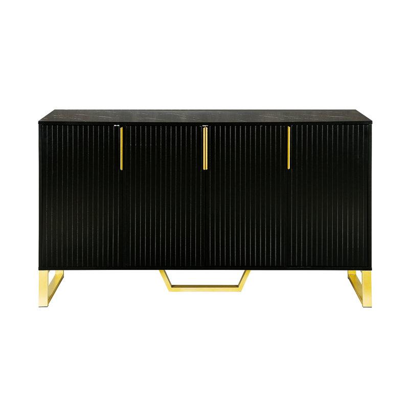 Kurosh Modern Sideboard with Four Doors, Black