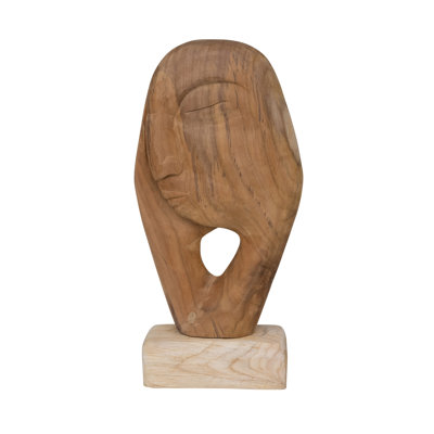 Bloomingville Hand Carved Teakwood Face Sculpture