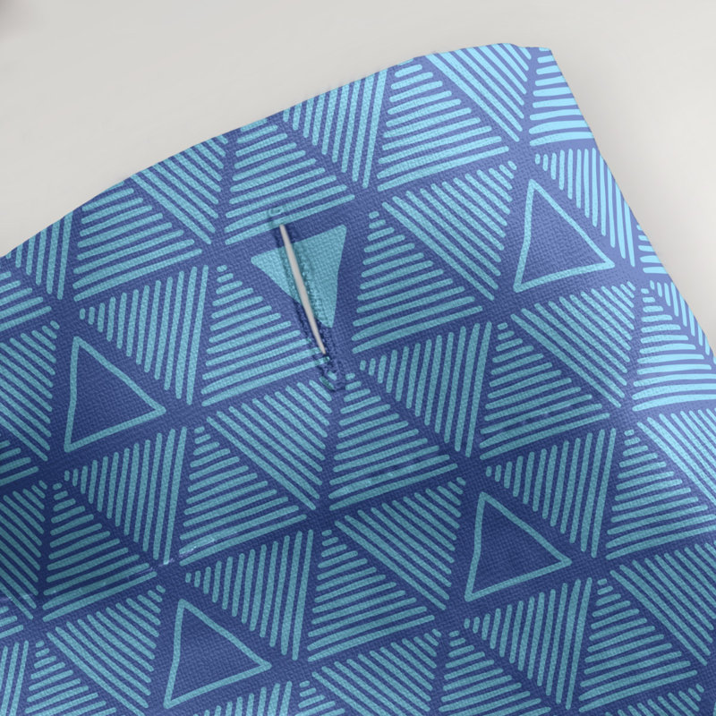 Rideau de douche simple à triangles à main classique Patricia Geoffrey, Bleu /Bleu ciel, Yes