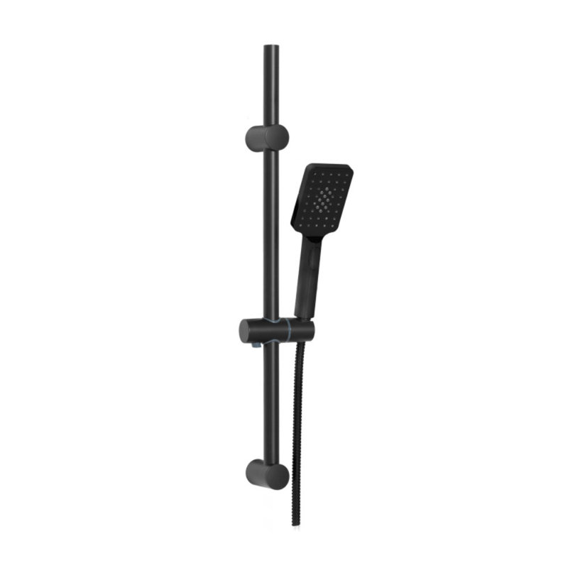 Black Finishing Shower Bar Head Riser Rail Bathroom Handshower Column Set