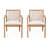 Outdoor Dining Chairs 2 - Piece Wood Frame, Comfortable Foam Filled Seats, Waterproof Covers, 400 Lbs Capacity, Brown And Beige For Patios Patio Chair Of Wood, Seating With Removable Cushions,