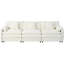 Canapé en U en forme de U - 3 avec 2 repose-pieds, chenille beige, assise confortable et attrayante surdimensionnée en chenille beige vivante, 3, conception avec accoudoirs coussinés-1503002686