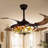 Perrysburg 42" Tiffany Stained Glass Ceiling Fan with LED Lights | Retractable Blades, Remote Control, 3-Color Dimmable Fan Light for Bedroom, Living Room & Dining Room