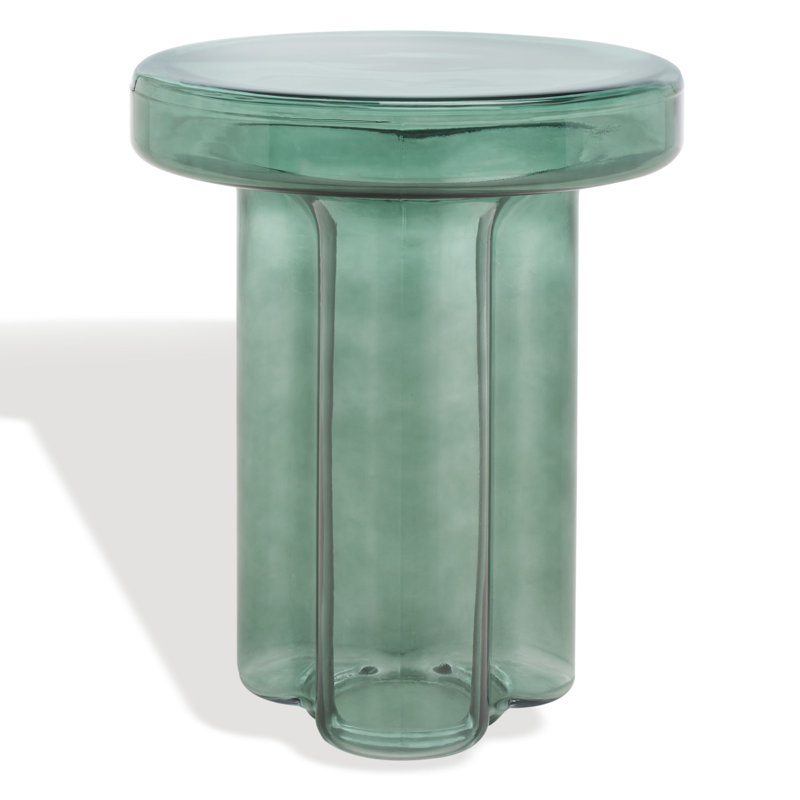 Table de bout à piédestal en verre Padraic, Vert
