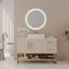 Meuble-lavabo moderne 47,2 po avec lavabo vasque en céramique, armoire autoportante dorée