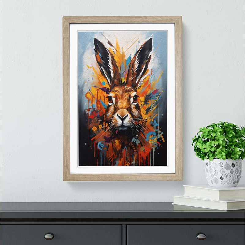 Hare Hard Edge Painting - Framed Print