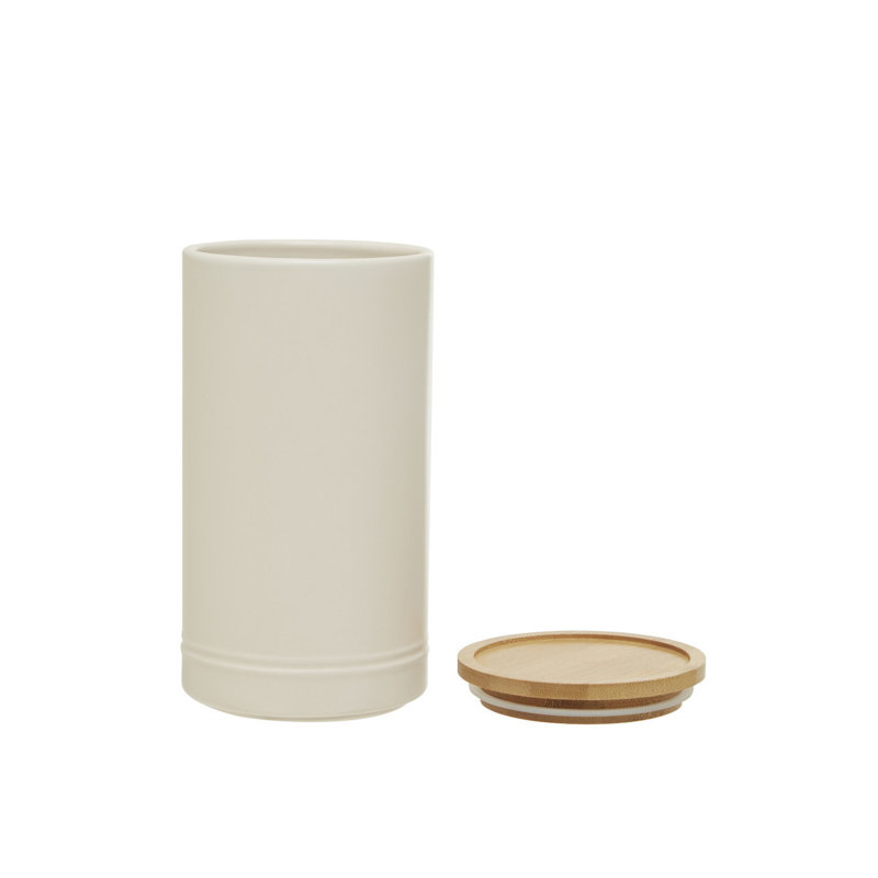 Fenwick Ceramic / Porcelain Jar, 12cm H x 11cm W x 11cm D, Cream