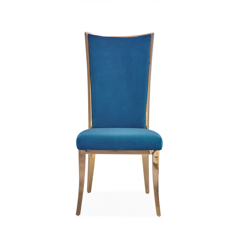 Chaise Massimo, Velours bleu foncé