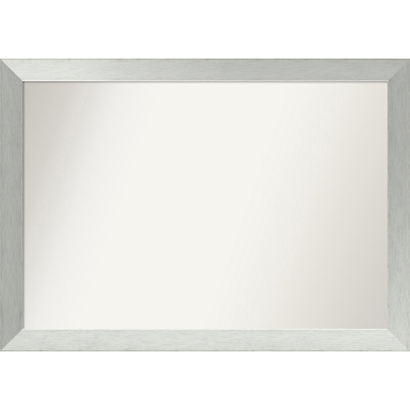Miroir de salle de bain mural en argent brossé sans cadre, Rectangle, 30 po x 42 po