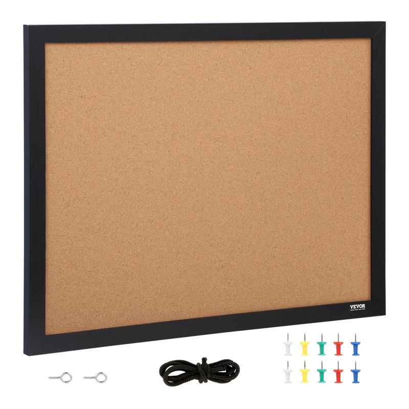 Wall Mounted Cork Framed Bulletin Board, 45.7cm x 61cm