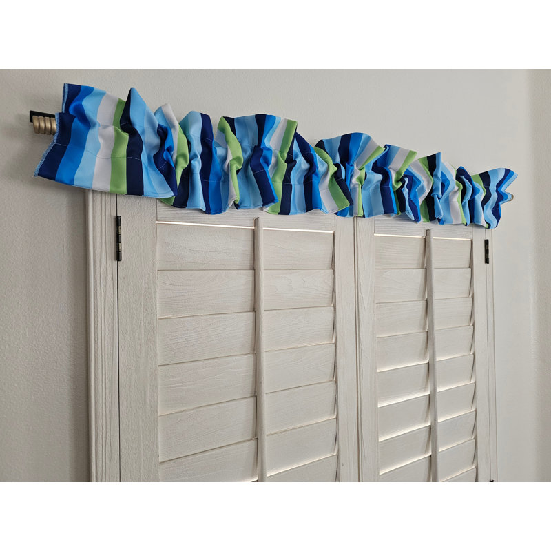 Surmatelas en popeline à rayures, L 5 po x L 58 po, Bleu / Vert
