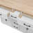 K&K 56.5'' Kitchen Island With Drop Leaf, Power Outlet, Embossed Vertical Stripe Rolling Kitchen Cart On Wheels With 4 Doors , 5 Deep Drawers And Adjustable Shelves, For Kitchen, Dining Room, White-957077250
