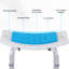 Siège de douche réglable pour personnes âgées, blessées et enceintes - 6 niveaux, antidérapant, - tabouret de bain en aluminium bleu