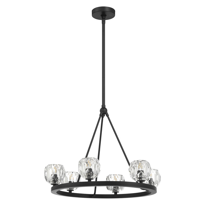 Lustre noir mat 6 lumières Rashana