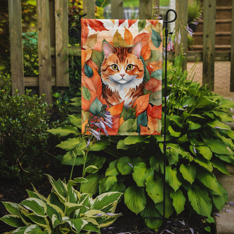 Chat en feuilles d'automne drapeau de jardin, Foldex Exotic Fold