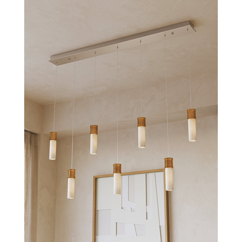 Cannula 7-Light Linear Multi-Drop Pendant, 21.5" H x 57" W x 5.25" D, 1050 Lumens
