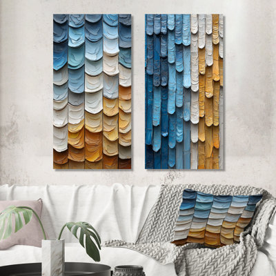 Ensemble de 2 pièces de tuiles abstraites vertes de style Serenade sri-lankaise I - Boho Tiles