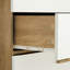 Table de buffet avec poignée en bois massif pour le couloir, intérieur spacieux - Poignée d'armoire de rangement d'aspect chêne blanc, poids de 80 lb, conception à grand tiroir