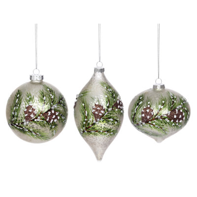Iced Pinecone, Assortment of 3 - 4 Inches