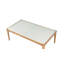 Table basse avec plateau en verre givré