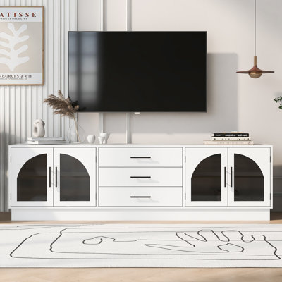Modern Minimalist TV Stand For Tvs Up To 75 Inches With Adjustable Shelves