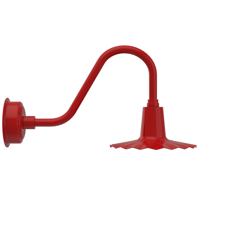 Luminaire de grange d’extérieur à del Iris, H 7,5 po x l 12 po x P 12 po, rouge