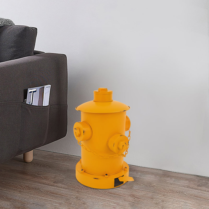 Poubelle à pédale rétro, Jaune