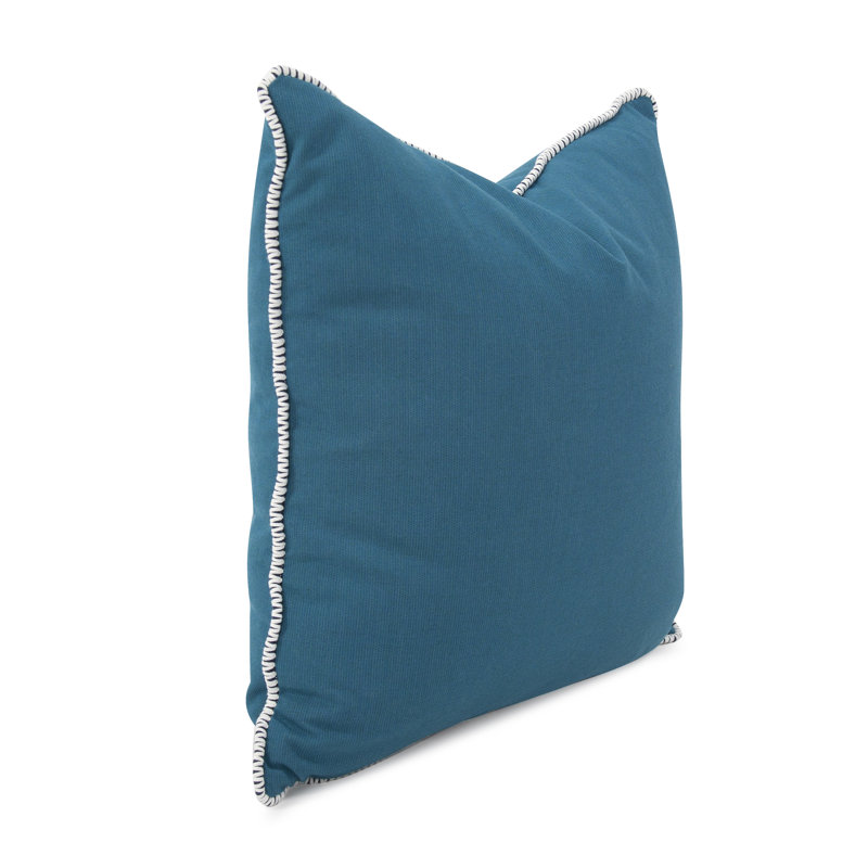 Delijah Square Indoor/Outdoor Pillow Cover & Insert, 20" x 20", Seascape Turquoise