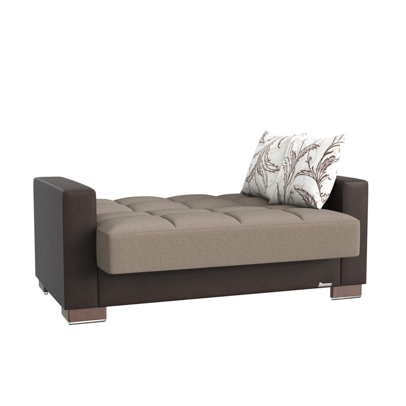Causeuse convertible avec rangement en polyuréthane beige / brun Primenest Collection Zenaero, Brun / Sable