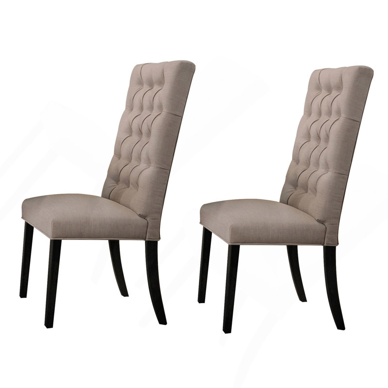 Ensemble de 2 chaises parsons capitonnées brun clair et rétro (ensemble de 2)