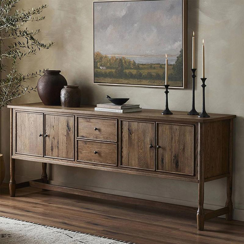 Rustic Retro Multifunctional Console Table, Brown