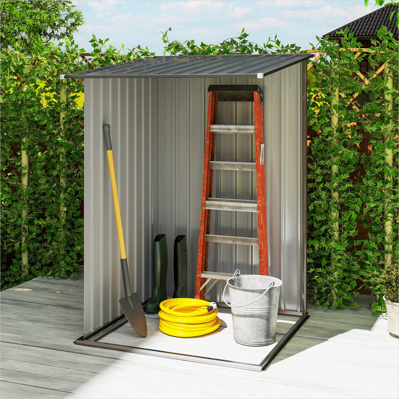 Remise de rangement en métal avec rangement et assemblage pour deux personnes requis Lean-To 3,3 x 3,4 pi