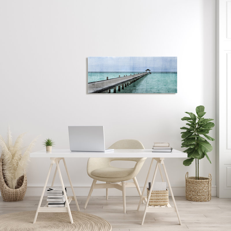 Long Wharf Beach Paradise, Plaque de bois, H 17 po x l 40 po