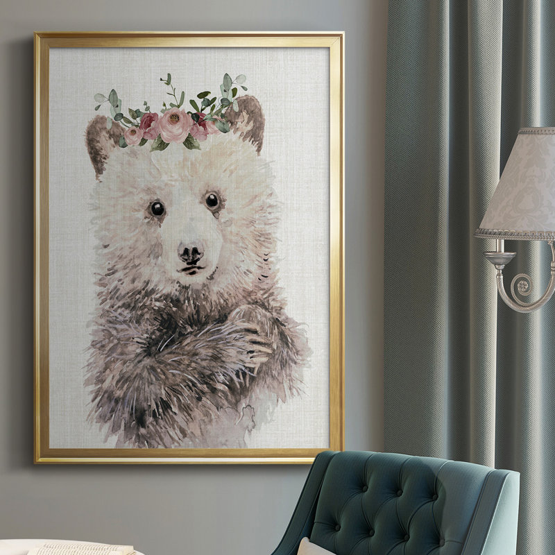 " Dressy Cub ", 30.5" H x 22.5" W x 1" D, Gold