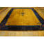 Tapis bleu marine et doré antique en laine Art déco