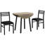Petite table de salle à manger à 3 abattants, métal noir, finition taupe, table 3, essentiel pour la cuisine