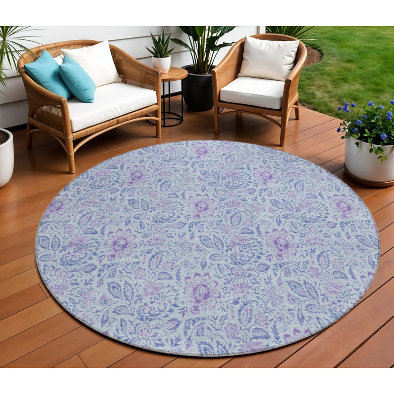 HomeRoots Round Machine Woven Area Rug