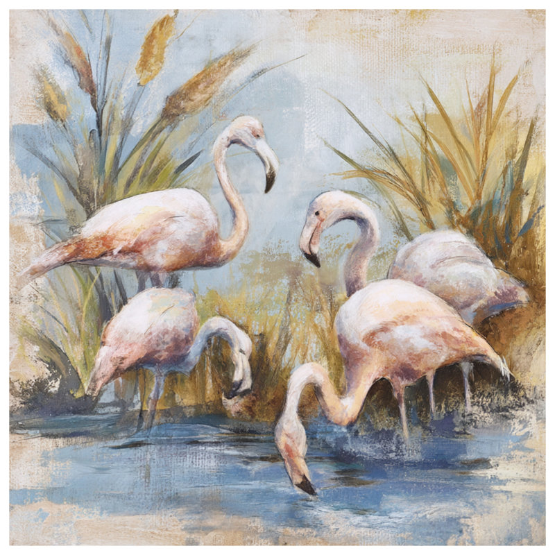 Tapis de bain Flamants dans l'eau, L 34 po x L 21 po