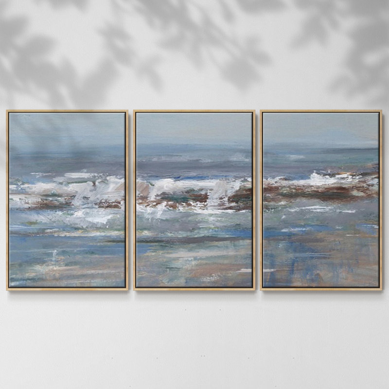 Overcast Tides I 3 pièces, Naturel, H 40 po x l 78 po x P 2 po