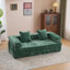 Canapé-lit convertible au sol avec coussin, support pour le dos et accoudoirs, canapé futon confortable pour le salon et la chambre à coucher, tissu chenille, vert foncé-23621352
