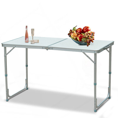 Table de camping pliante de 47 po avec hauteur réglable, table portable légère avec poignée de transport, table de camping pliante pour l'extérieur