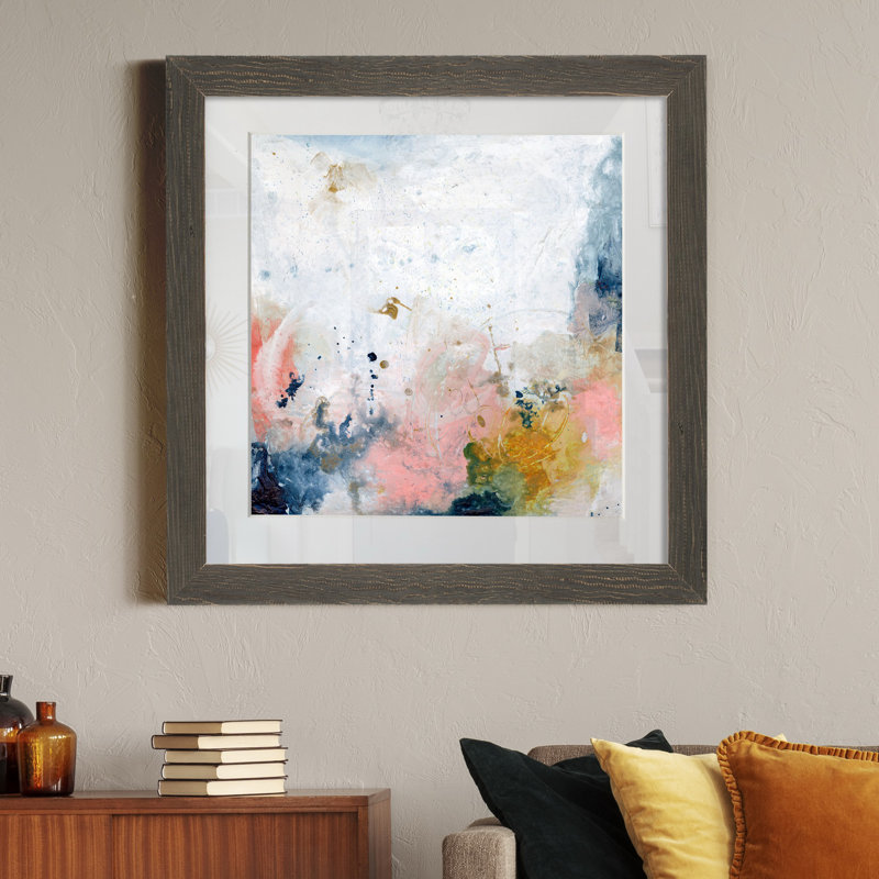Pastel Fantasy IV-imprimé sur papier, Cadre gris, H 21 po x l 21 po x P 1 po