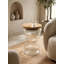 Table d'appoint en bois de manguier peint à la main et en verre, design tropical moderne