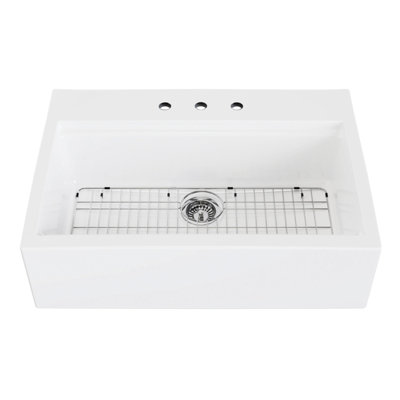 Kingston Brass Kaolin 34-Inch Fireclay Farmhouse Kitchen Sink